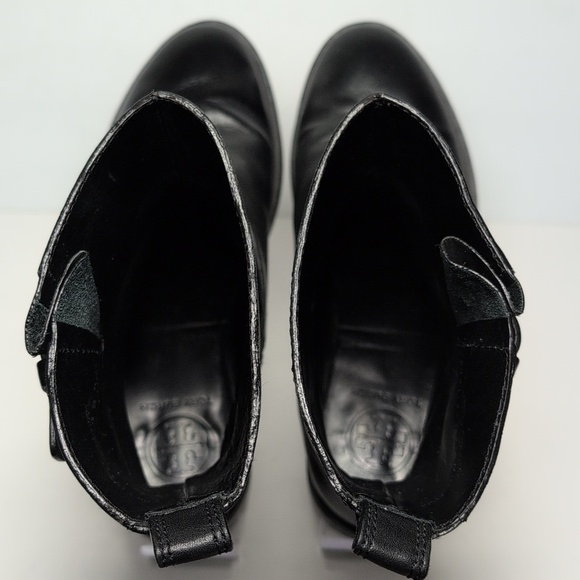 Tory Burch Bennie Black Combat Moto Boots with Buckle Straps womans size 7.5 - Picture 5 of 16